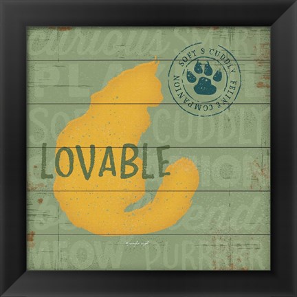 Framed Loveable Cat Print