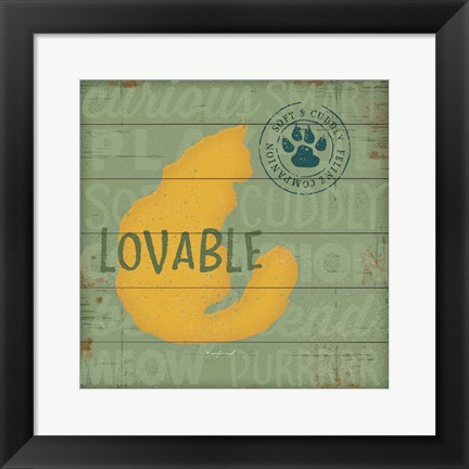 Framed Loveable Cat Print