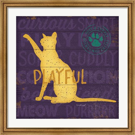Framed Playful Cat Print