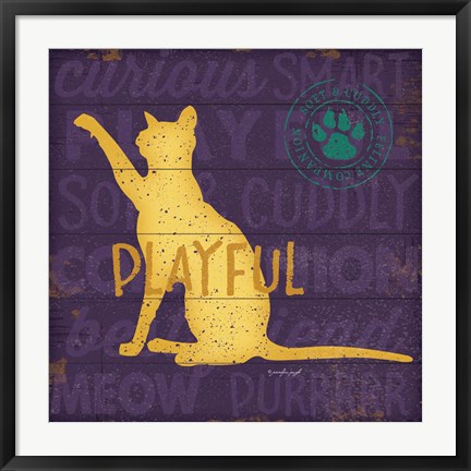 Framed Playful Cat Print