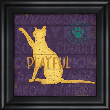 Framed Playful Cat Print