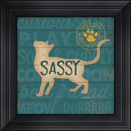Framed Sassy Cat Print