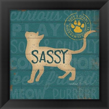 Framed Sassy Cat Print