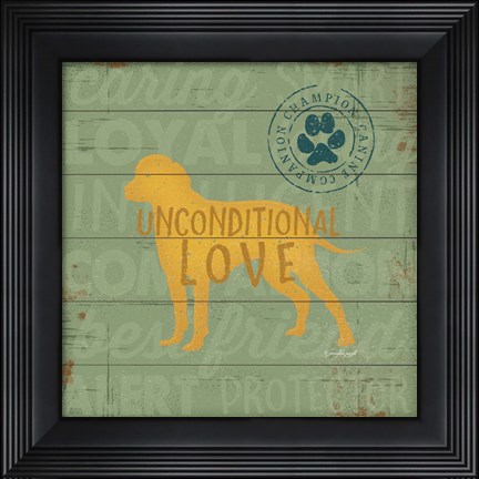 Framed Unconditional Love Dog Print