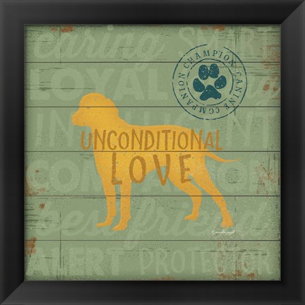 Framed Unconditional Love Dog Print