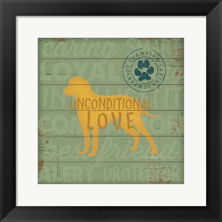 Framed Unconditional Love Dog Print