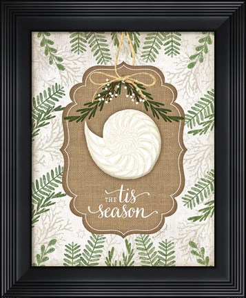 Framed Coastal Christmas Season Print