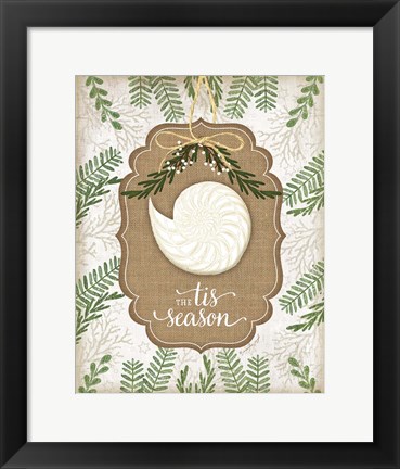 Framed Coastal Christmas Season Print