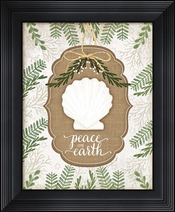 Framed Coastal Christmas Peace Print