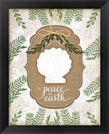 Framed Coastal Christmas Peace Print