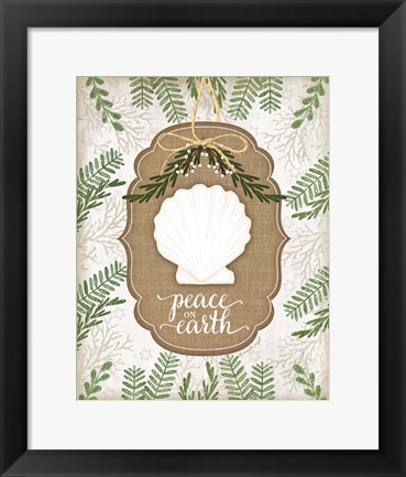 Framed Coastal Christmas Peace Print