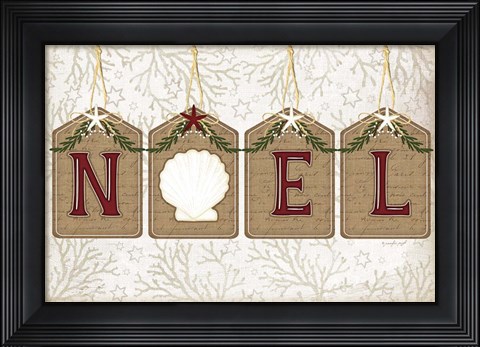 Framed Coastal Christmas Noel Print