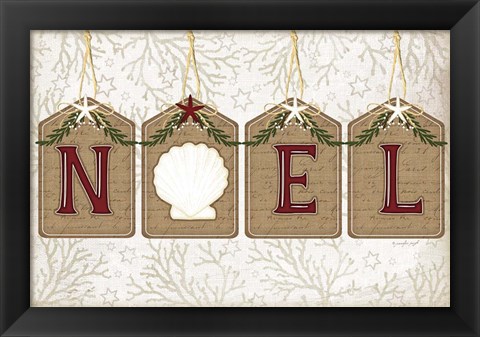 Framed Coastal Christmas Noel Print