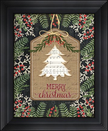 Framed Merry Christmas - Tree Print
