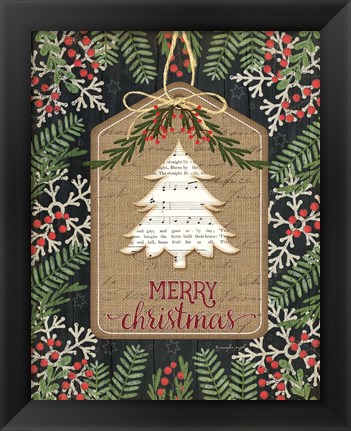 Framed Merry Christmas - Tree Print