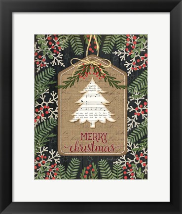 Framed Merry Christmas - Tree Print