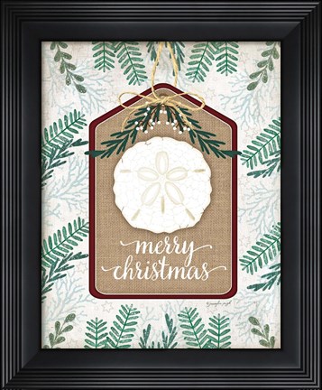 Framed Coastal Christmas I Print