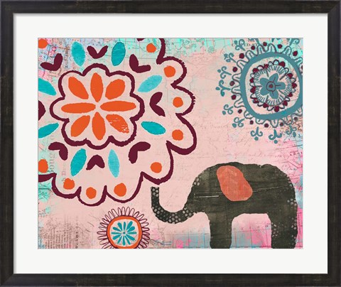 Framed Bohemian Elephant II Print