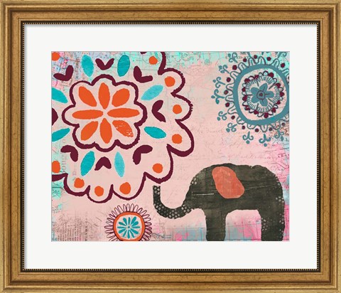 Framed Bohemian Elephant II Print