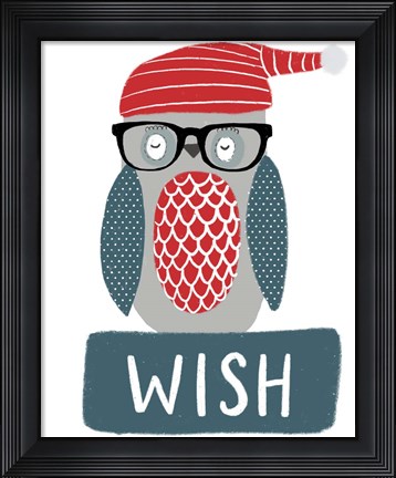 Framed Hip Holiday Owl Print