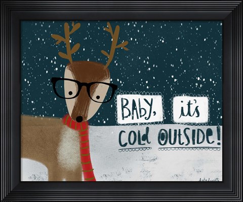 Framed Cold Hipster Reindeer Print
