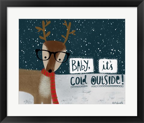 Framed Cold Hipster Reindeer Print