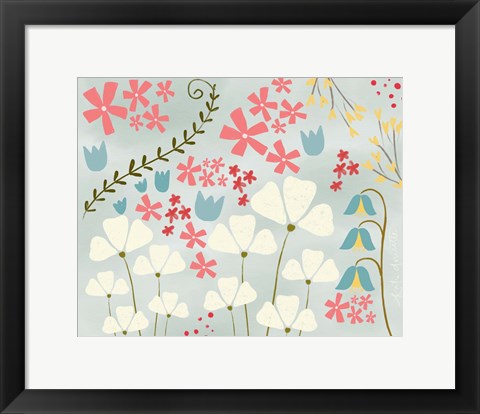 Framed Pastel Flowers Print