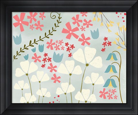 Framed Pastel Flowers Print