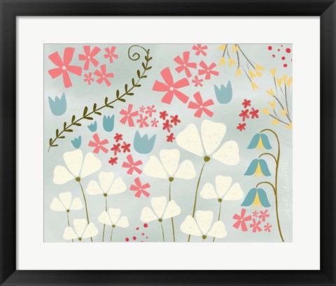 Framed Pastel Flowers Print