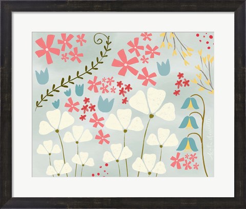 Framed Pastel Flowers Print