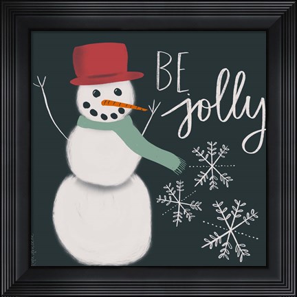 Framed Jolly Snowman Print