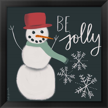 Framed Jolly Snowman Print