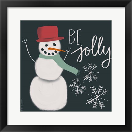 Framed Jolly Snowman Print