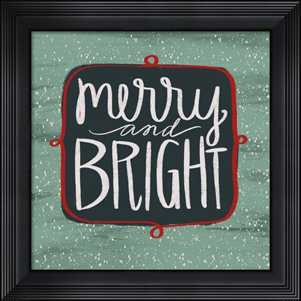 Framed Merry &amp; Bright Print