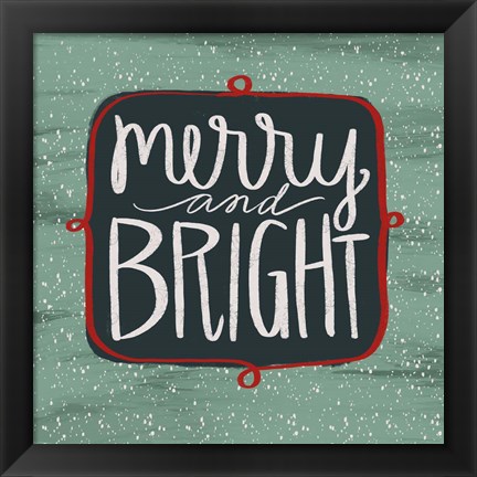 Framed Merry &amp; Bright Print