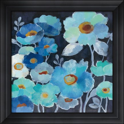 Framed Indigo Flowers III Print