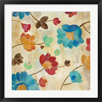 Framed Coral and Teal Garden II Print