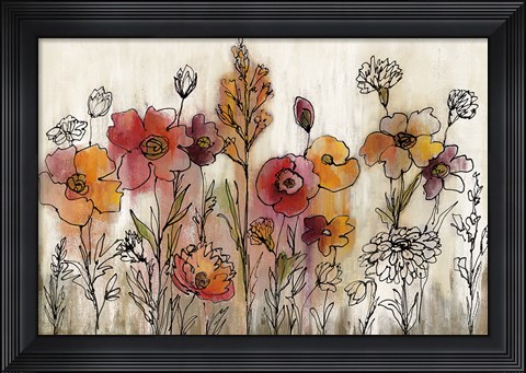 Framed Contemporary Botanical  Cream Print