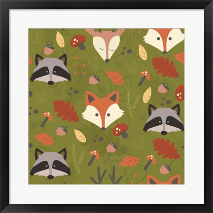 Framed Fall Animal Pattern Print