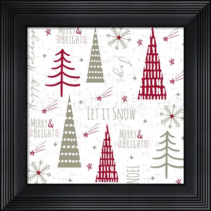 Framed Let It Snow Red Print