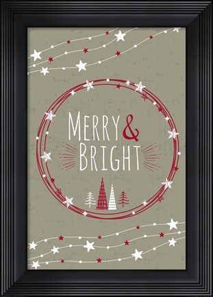 Framed Merry &amp; Bright Print