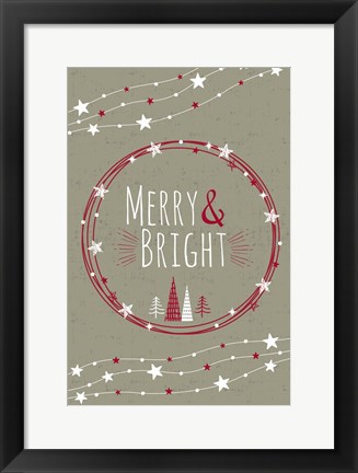 Framed Merry &amp; Bright Print