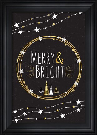 Framed Merry &amp; Bright Print