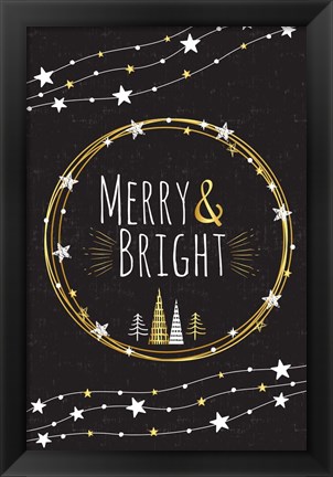 Framed Merry &amp; Bright Print