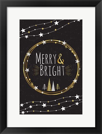 Framed Merry &amp; Bright Print