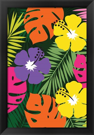 Framed Tropical Floral Print