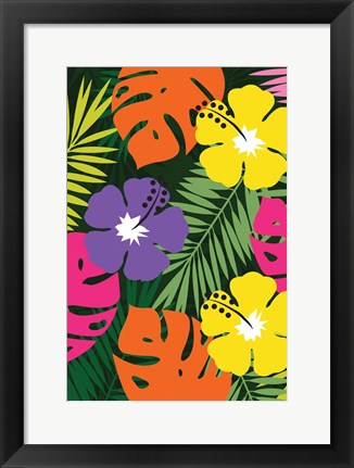 Framed Tropical Floral Print