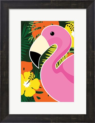 Framed Tropical Flamingo Print