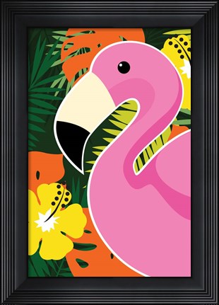Framed Tropical Flamingo Print