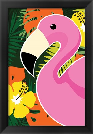 Framed Tropical Flamingo Print